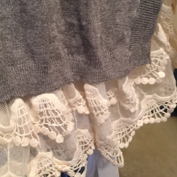Grey Sweater with Lace - Picture 2 of 5